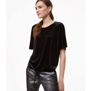 Loft Velvet Drawstring Blouse
